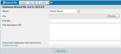 Simple file uploads interface
