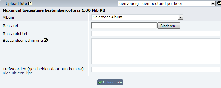 Simple file uploads interface